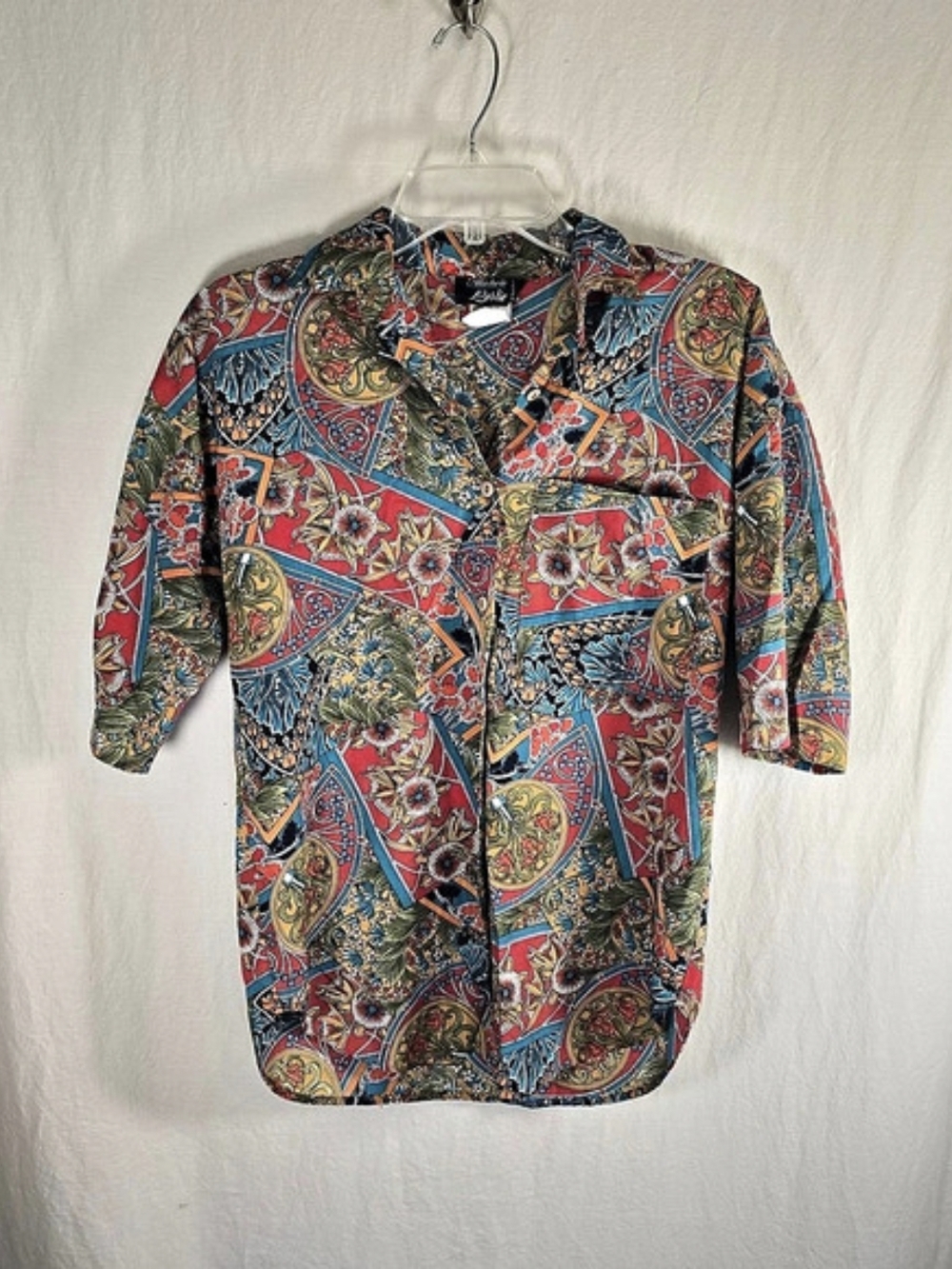 Michelle Leslie Retro Floral Scarf Print Boho Tunic